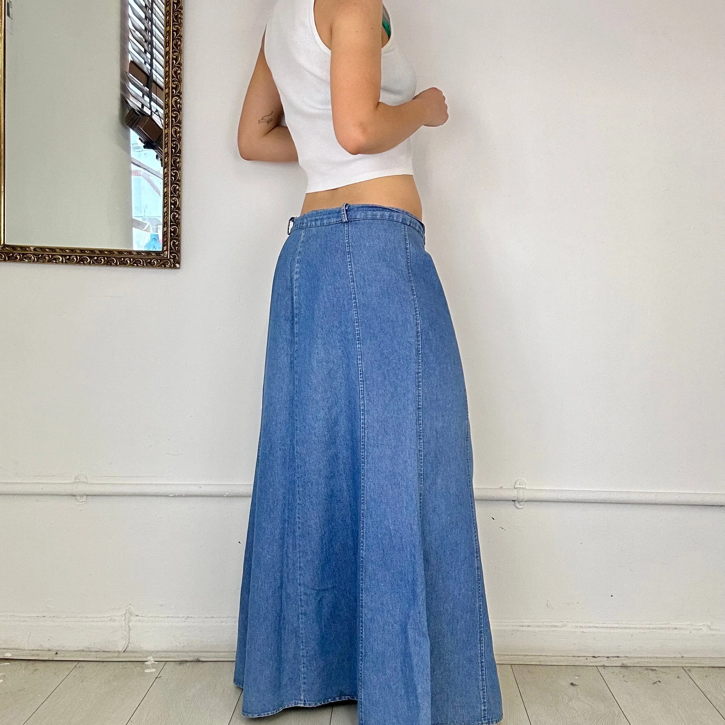 00’s denim maxi skirt