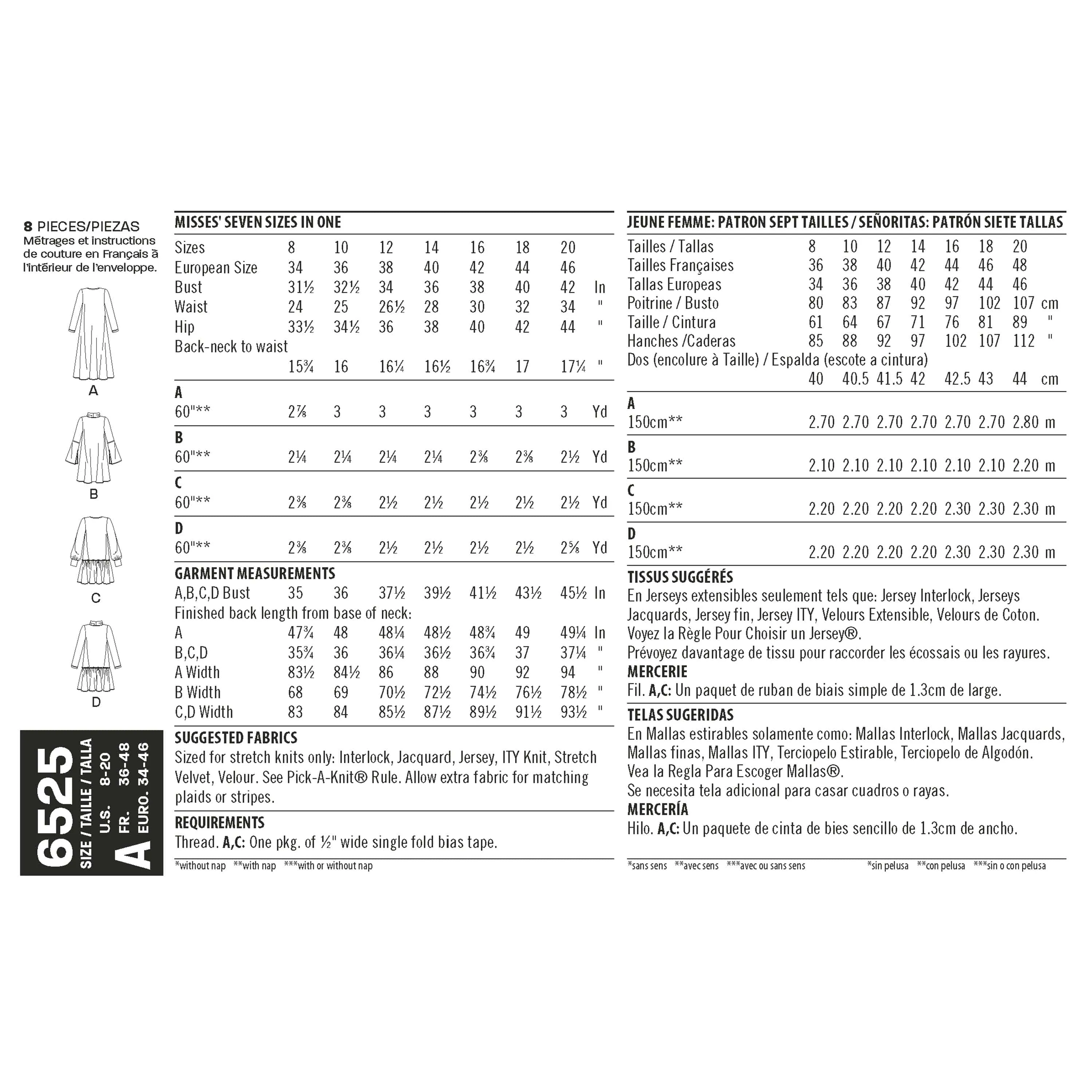 6525 New Look Pattern 6525 Women’s Knit Dress