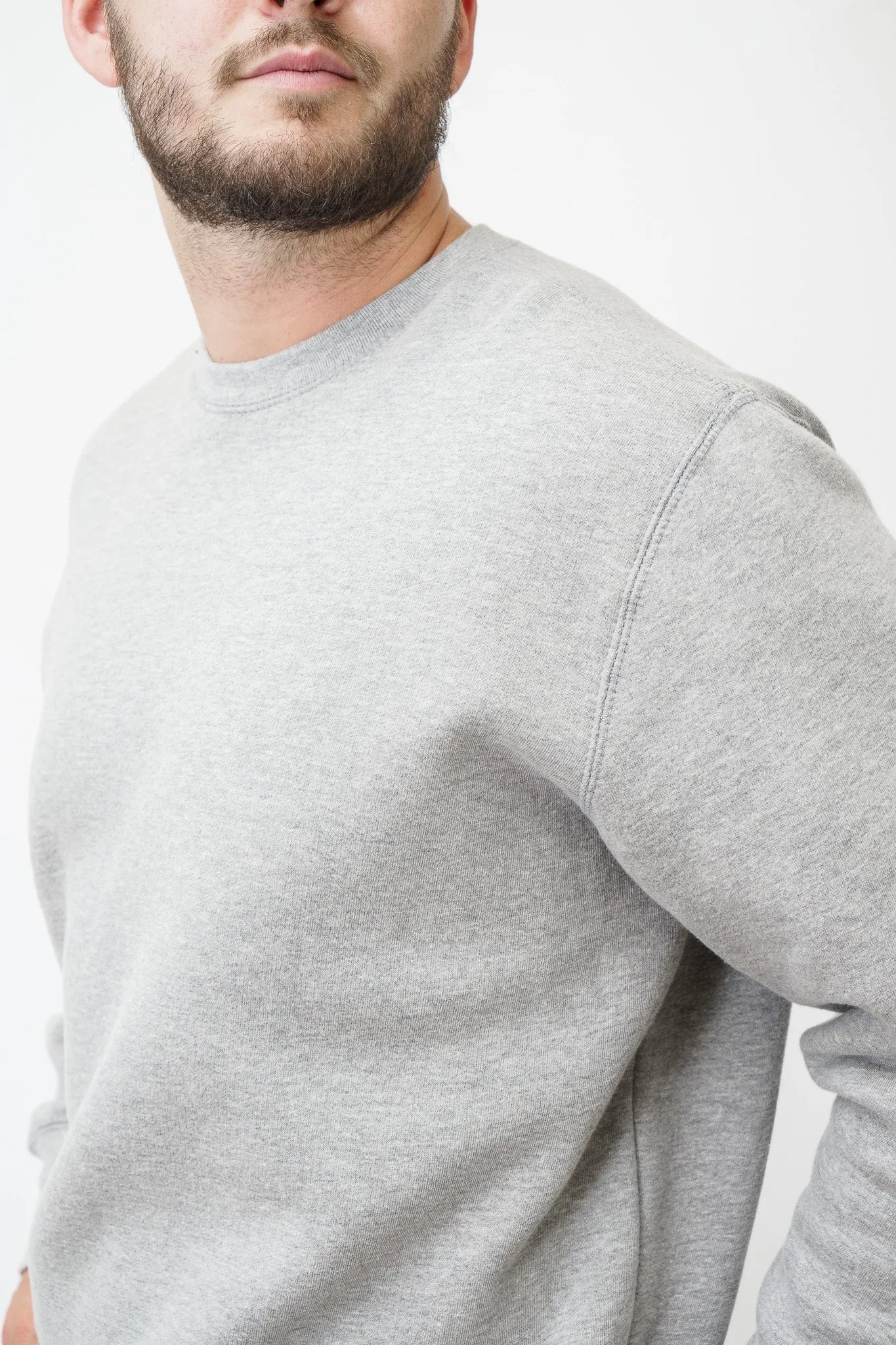 ALN - Aulne pale grey long-sleeve fleece sweater