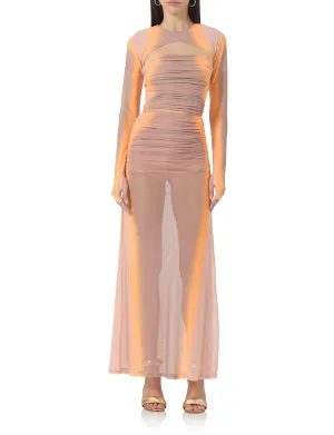 Anika Maxi Skirt - Orange Linear