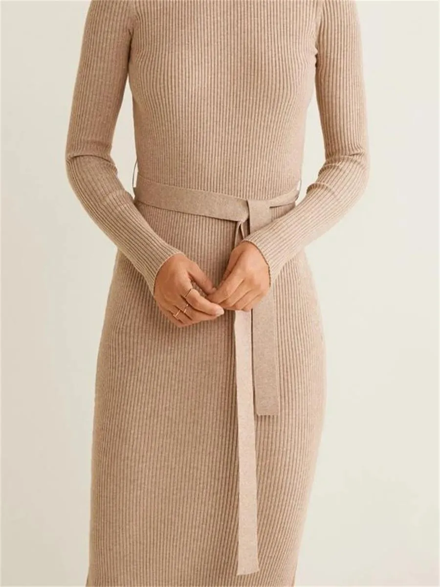 Autumn And Winter Ladies Knitted Casual Dress