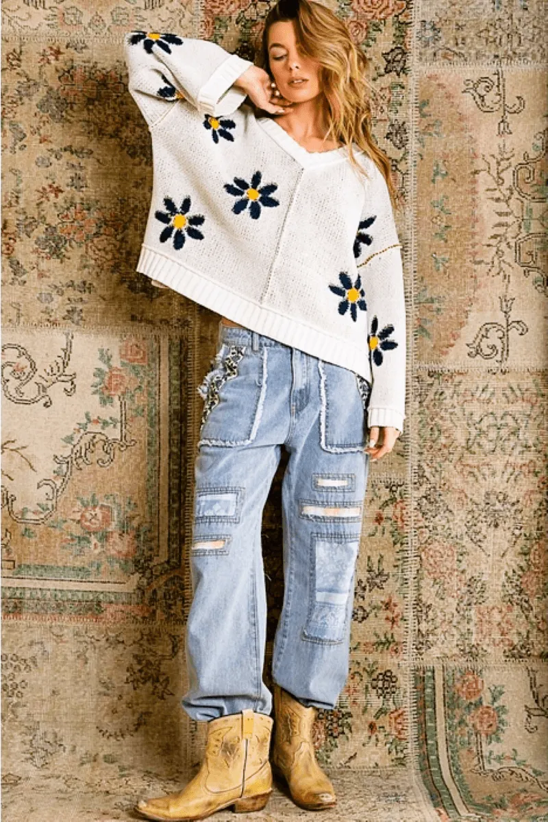 Berber Floral Chenille Sweater