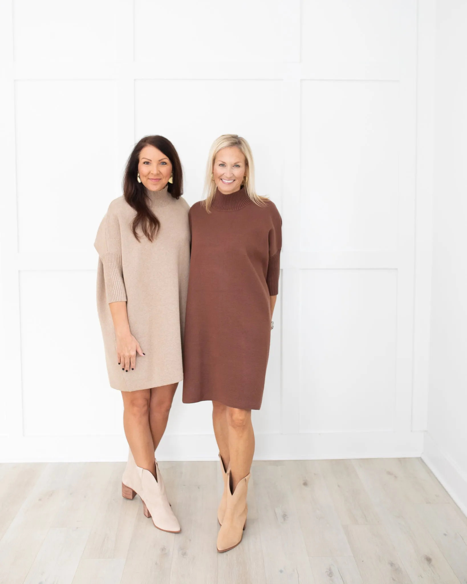 Brown Oversized Boxy Knit Dress One Size