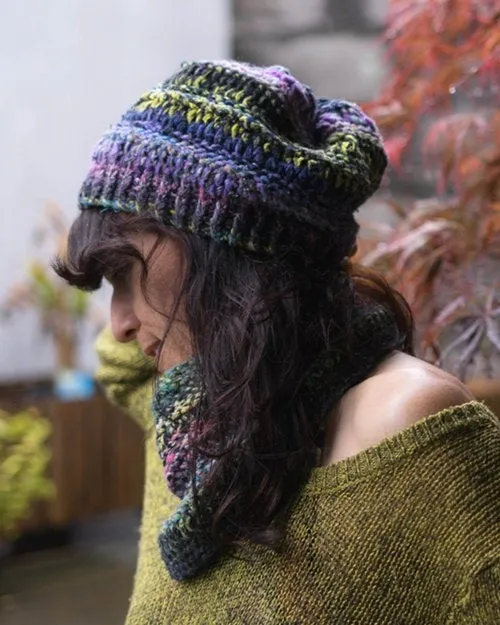 Bulky Dropstitch Hat and Cowl, Loom Knitting Pattern