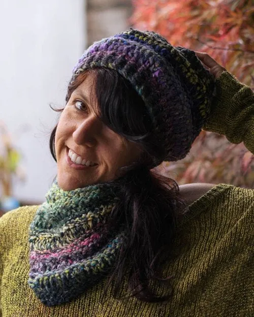 Bulky Dropstitch Hat and Cowl, Loom Knitting Pattern