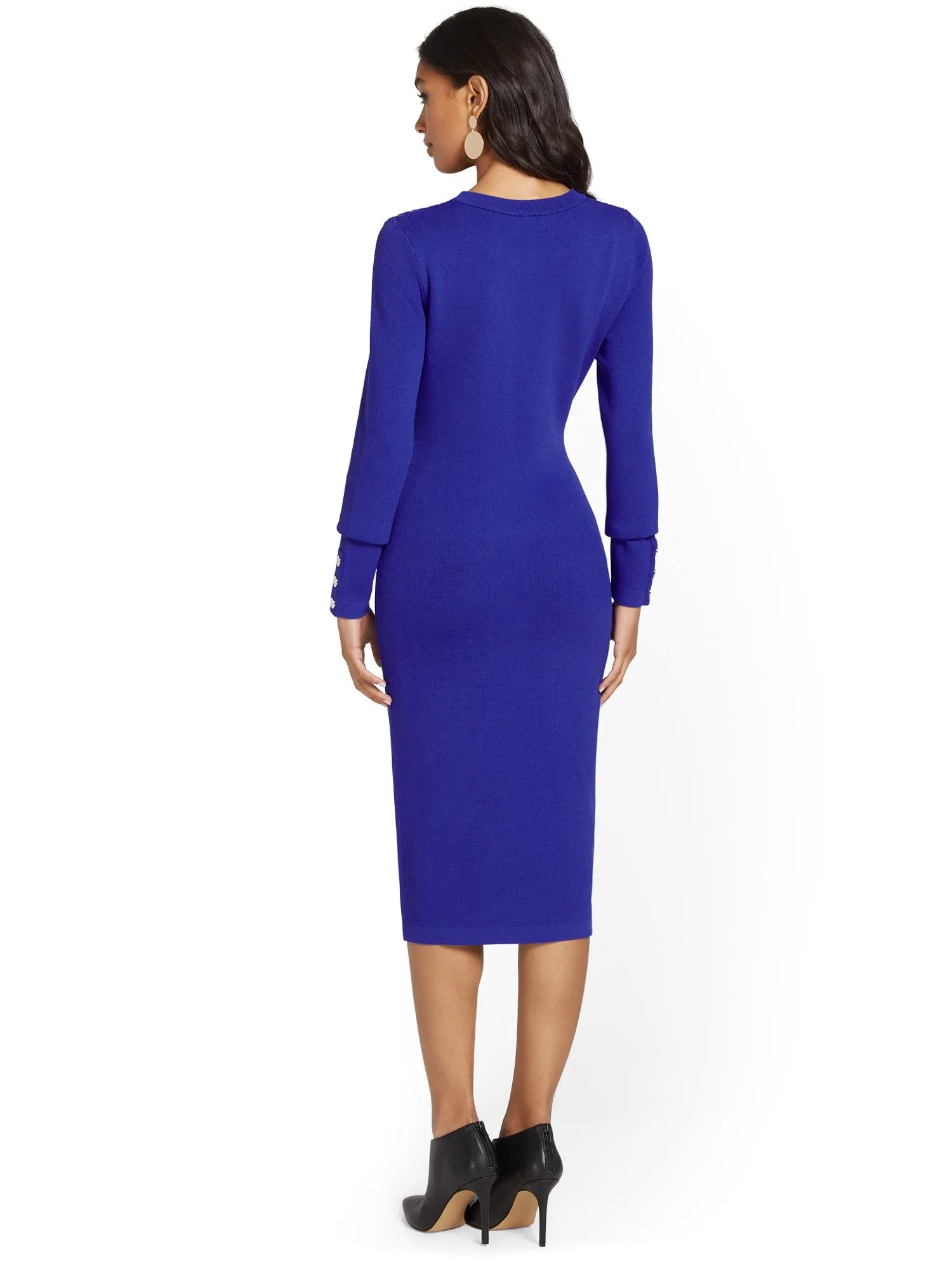 Cable-Front Sweater Dress