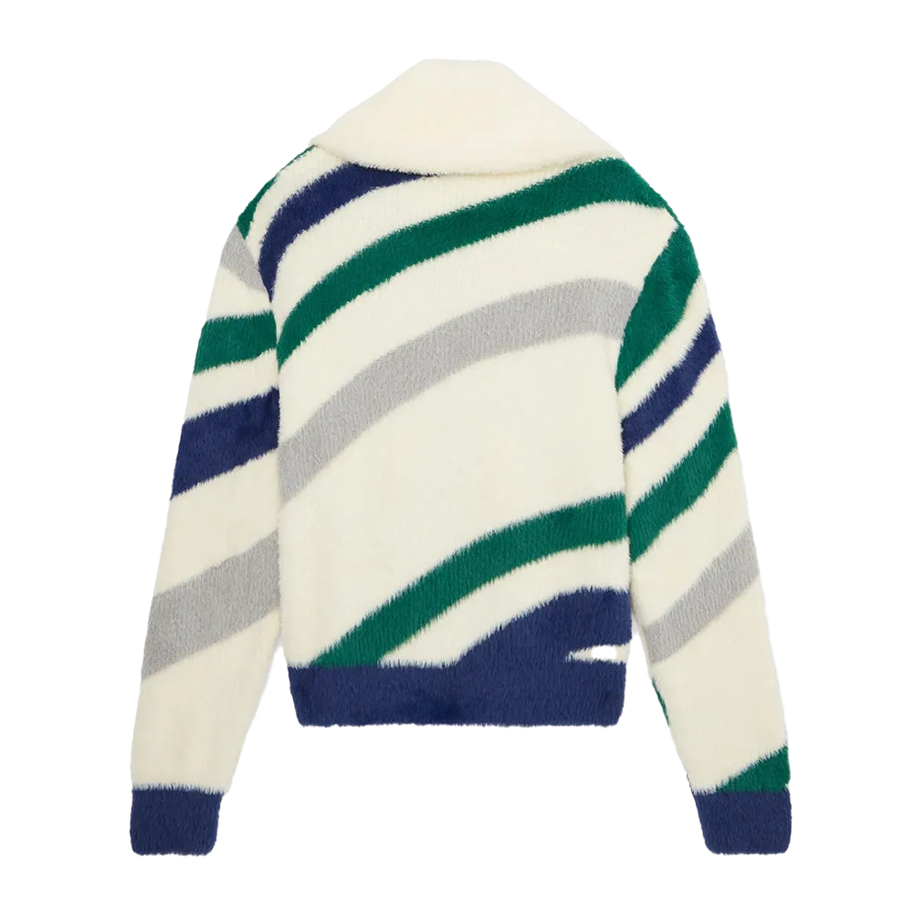 Casablanca Furry Striped Zip Up Sweatshirt
