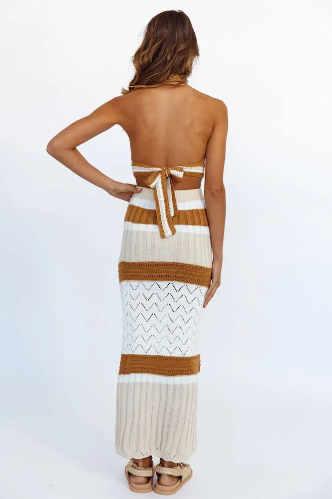 Cavali Knit Maxi Skirt Camel
