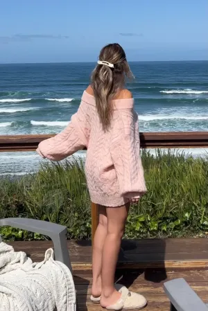 Collecting My Thoughts Oversized Sweater Dress (Blush Pink)