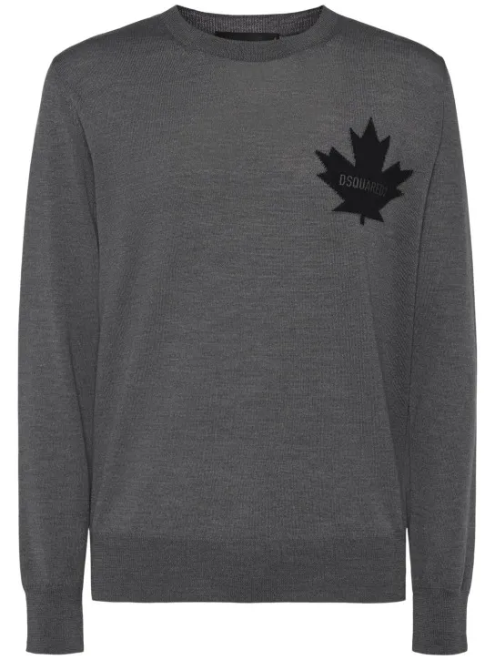 Dsquared2   D2 leaf wool crewneck sweater 