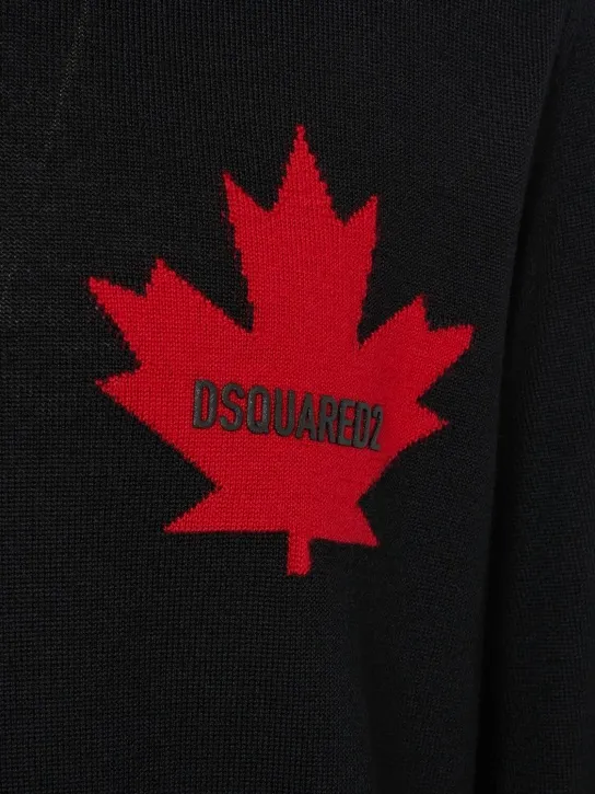 Dsquared2   D2 leaf wool crewneck sweater 