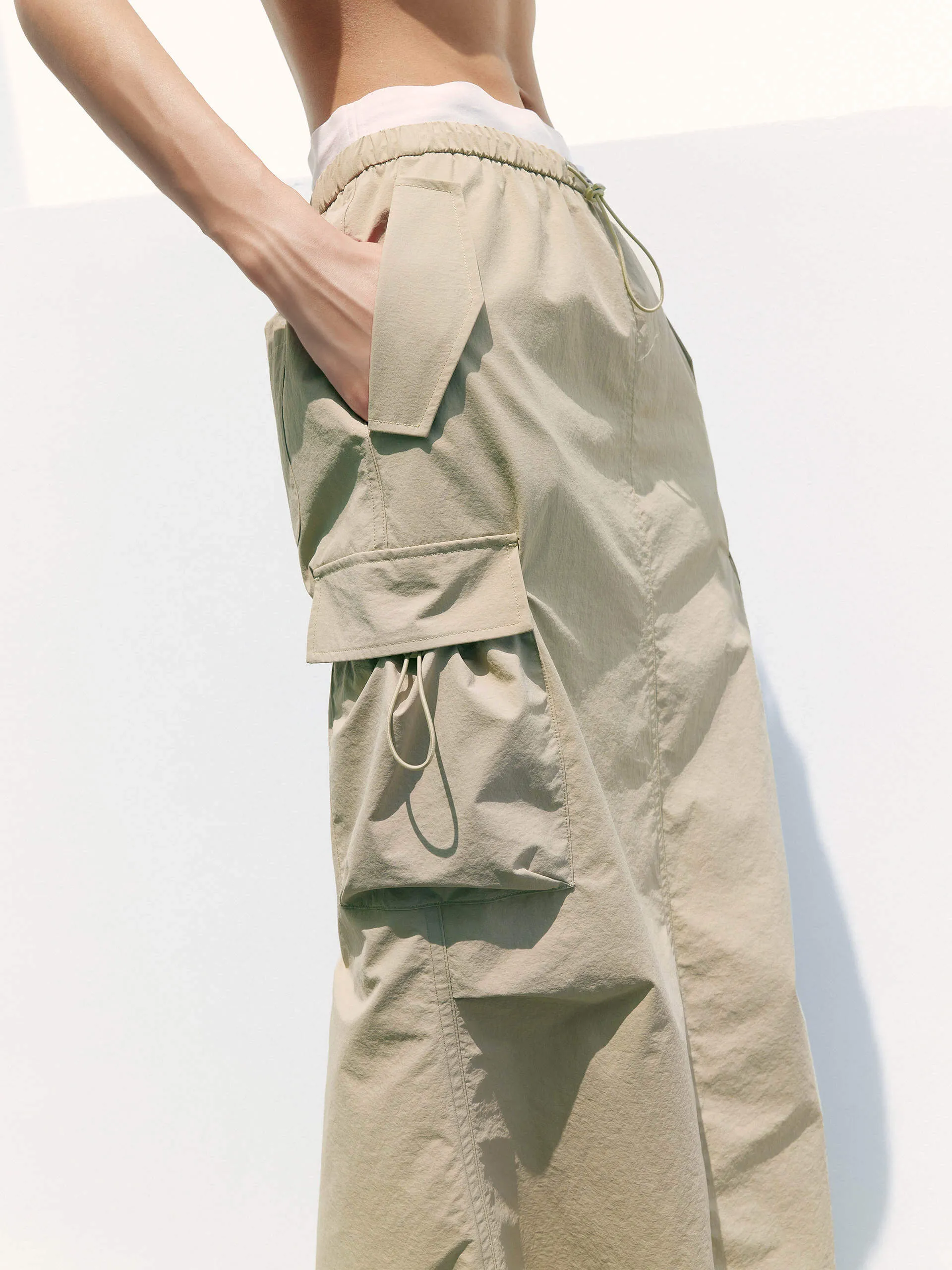 Elastic Waist Maxi Skirt