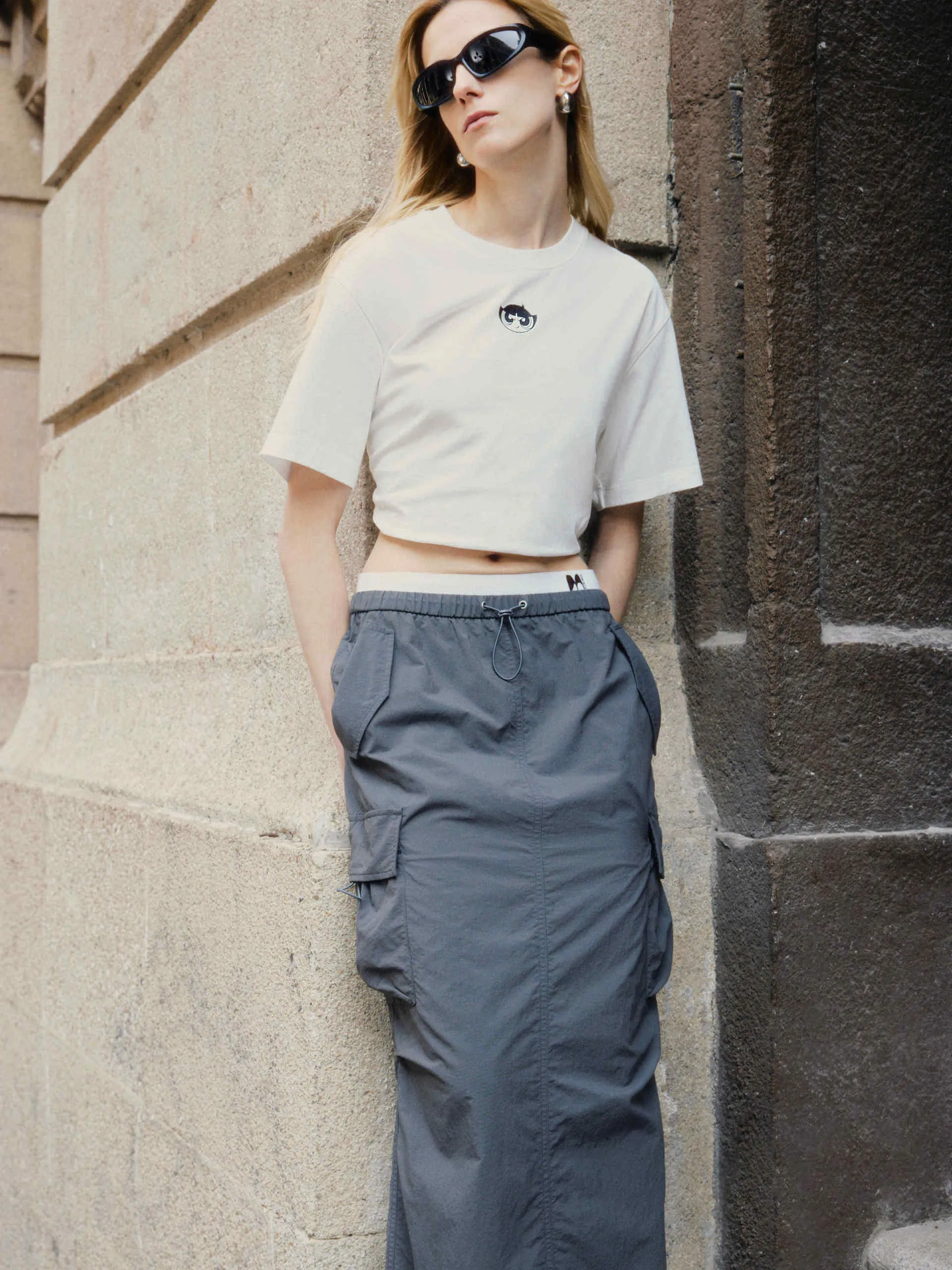 Elastic Waist Maxi Skirt