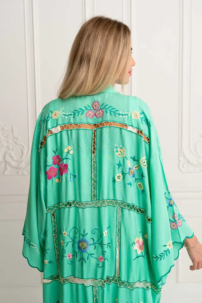 Felicity Kimono Acqua Green