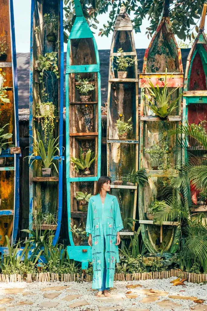 Felicity Kimono Acqua Green