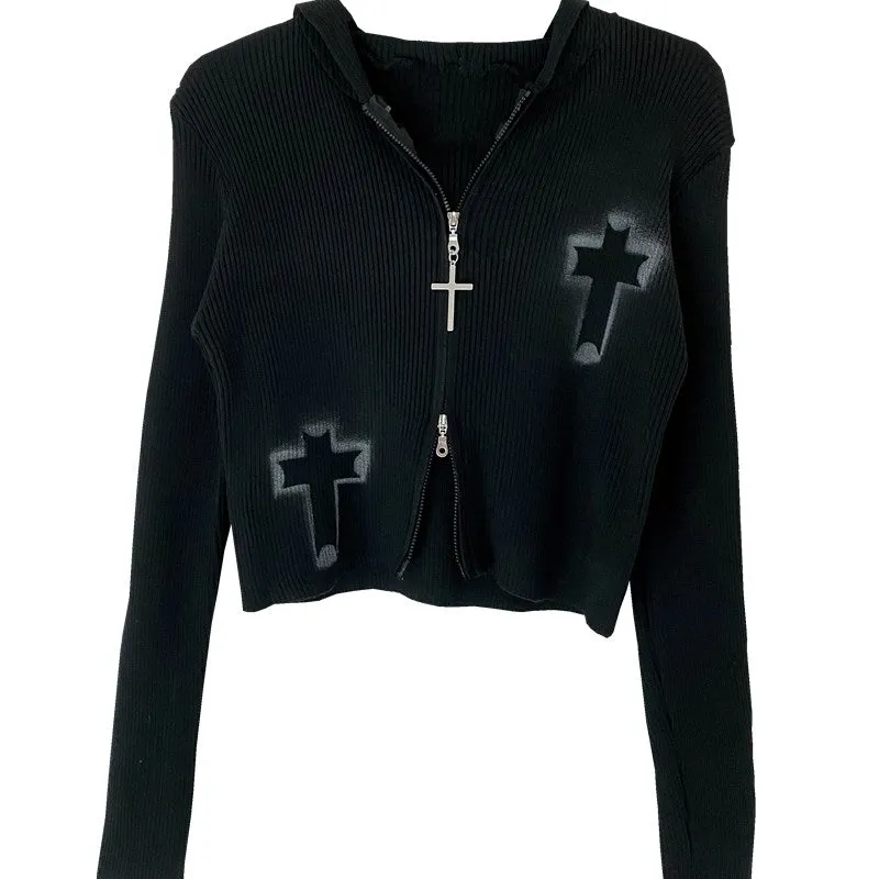Harajuku Black Long Sleeve Top YC245136