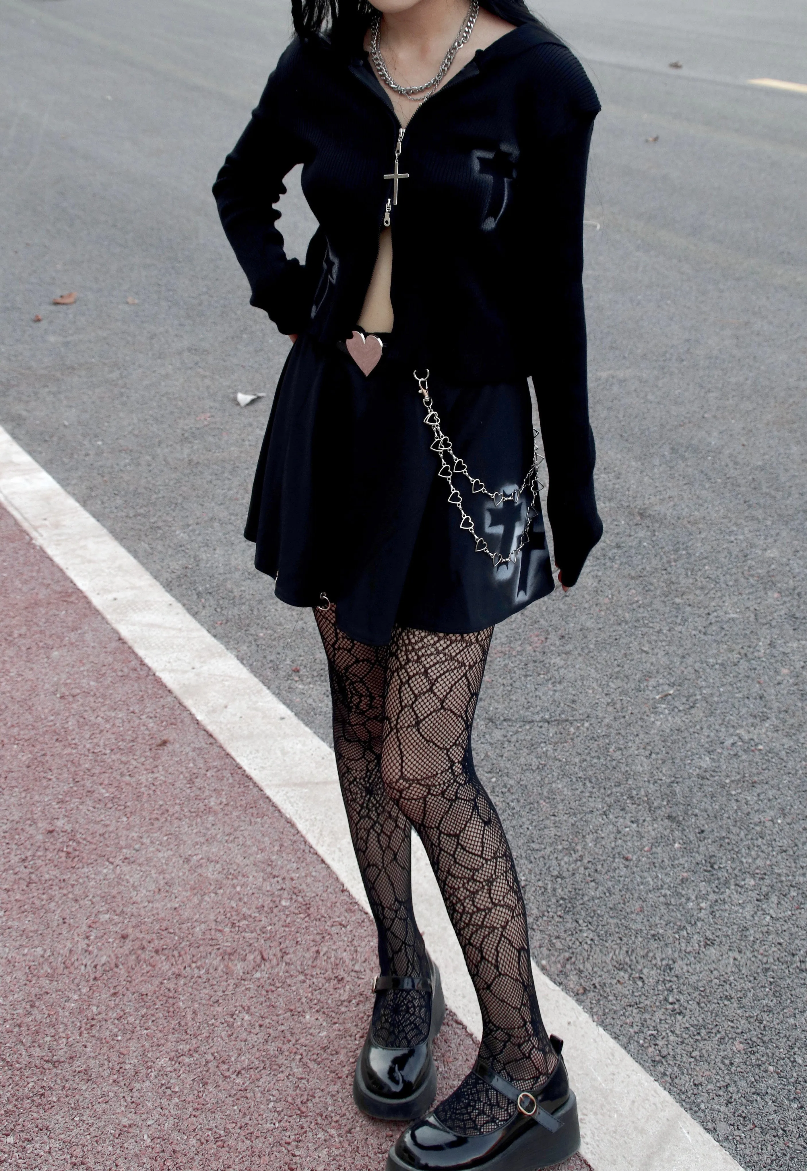 Harajuku Black Long Sleeve Top YC245136