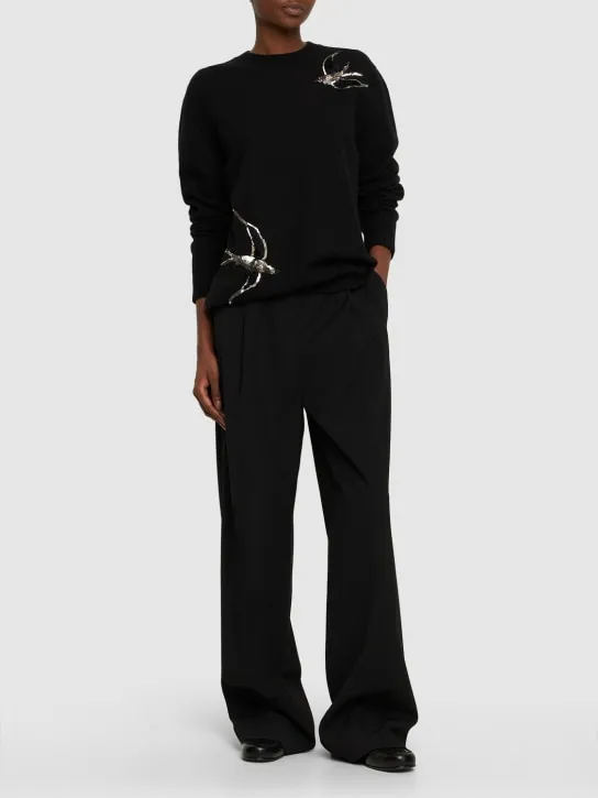 Jil Sander   Boiled wool embroidered sweater 