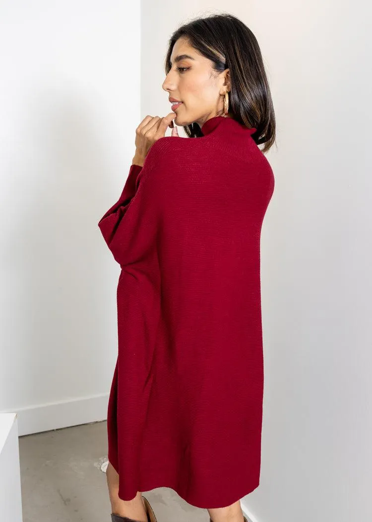 Kerisa Aja Linka  Dress-Cherry Red