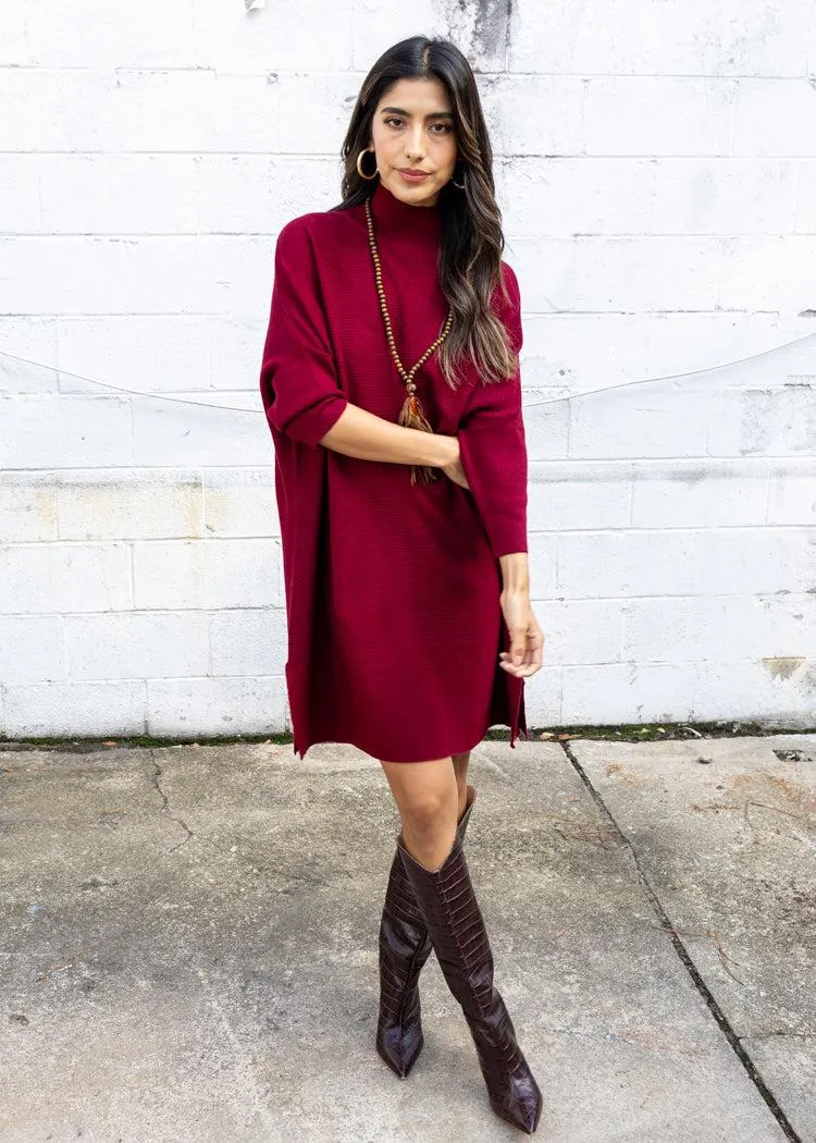 Kerisa Aja Linka  Dress-Cherry Red