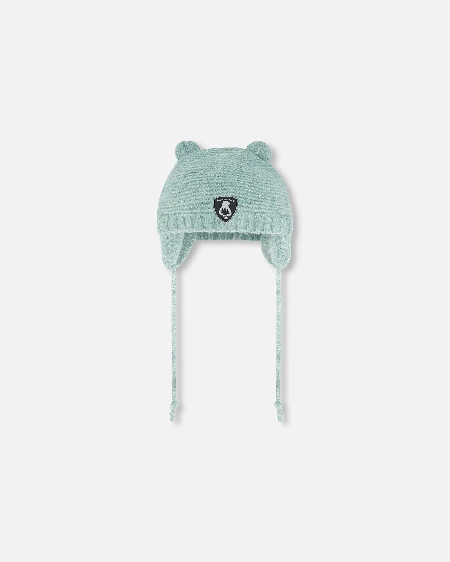 Knit Hat With Ears Green by Deux par Deux