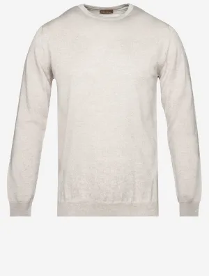 Knitted Crew Neck Merino Wool Beige