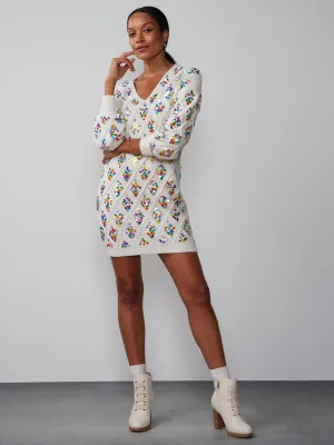 Long Sleeve Sequin Sweater Dress