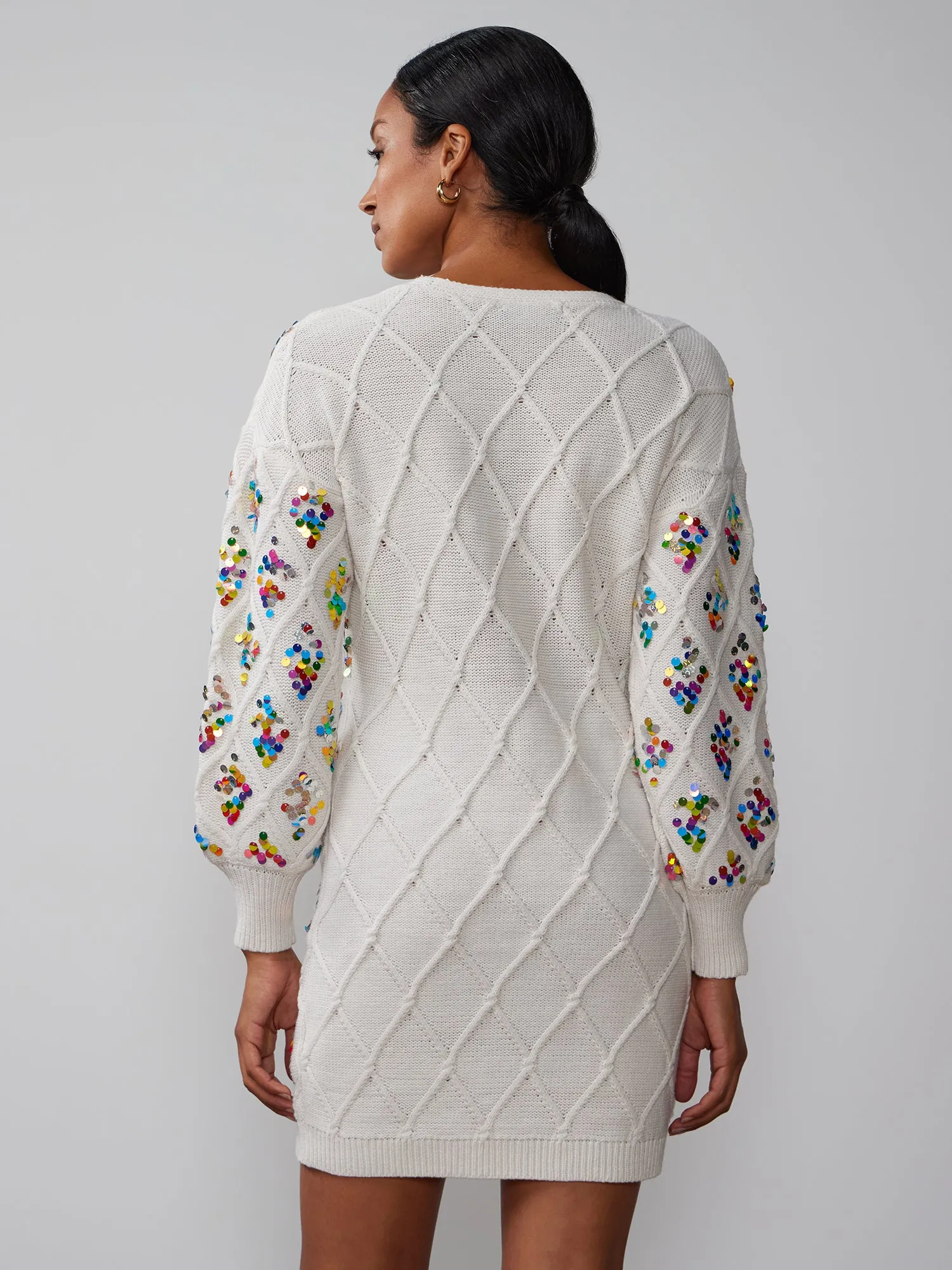 Long Sleeve Sequin Sweater Dress