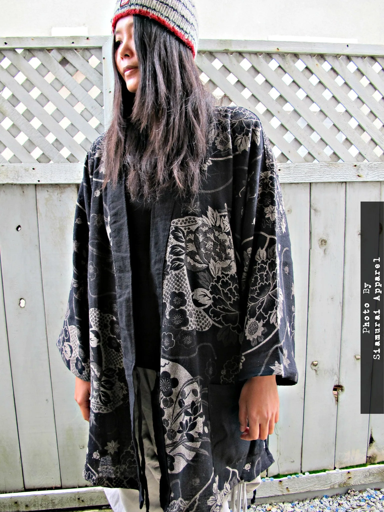 Lotus Flower Noragi Kimono Jacket available in Regular & XXL