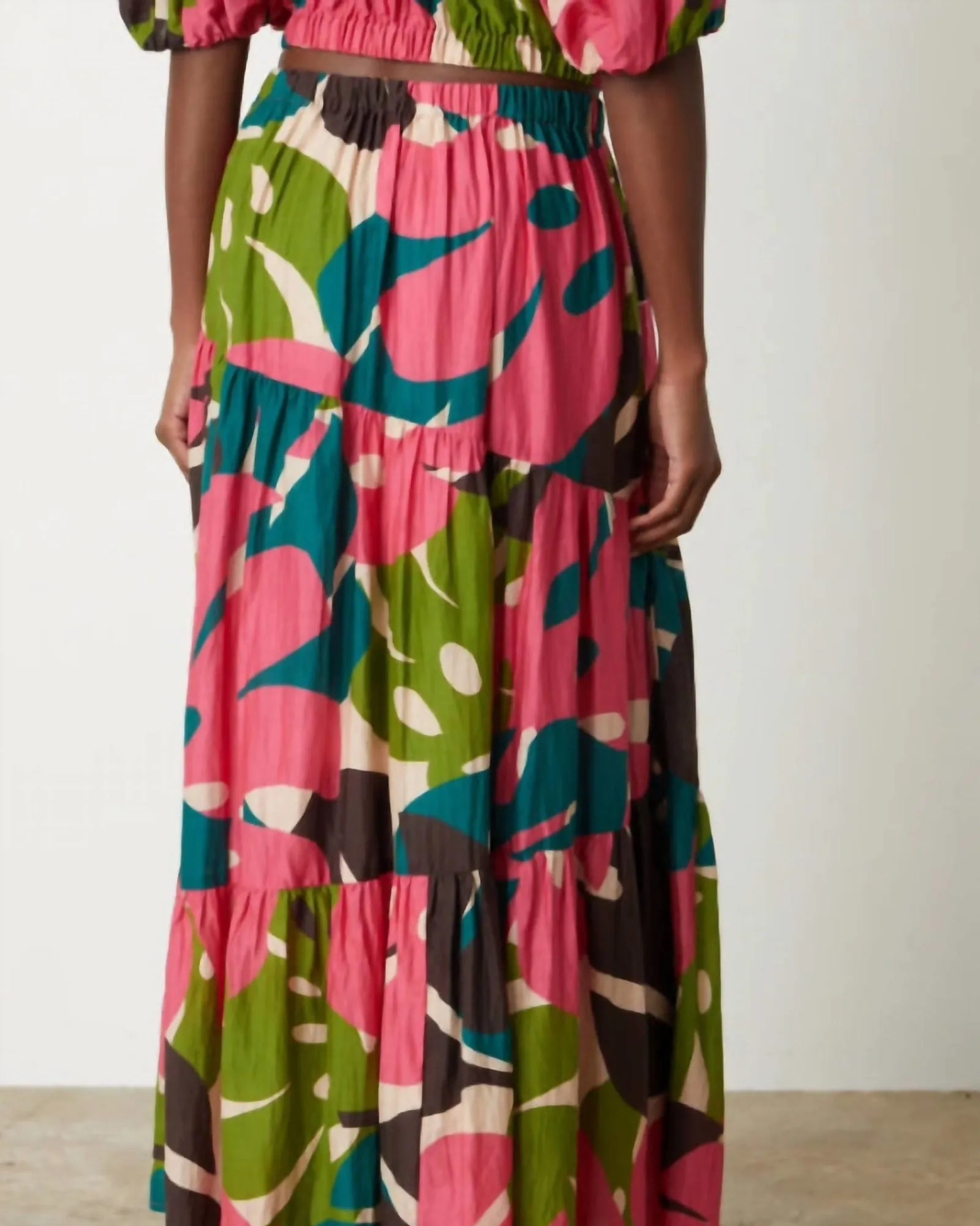 Lydia Printed Tiered Skirt in Multi | Multi