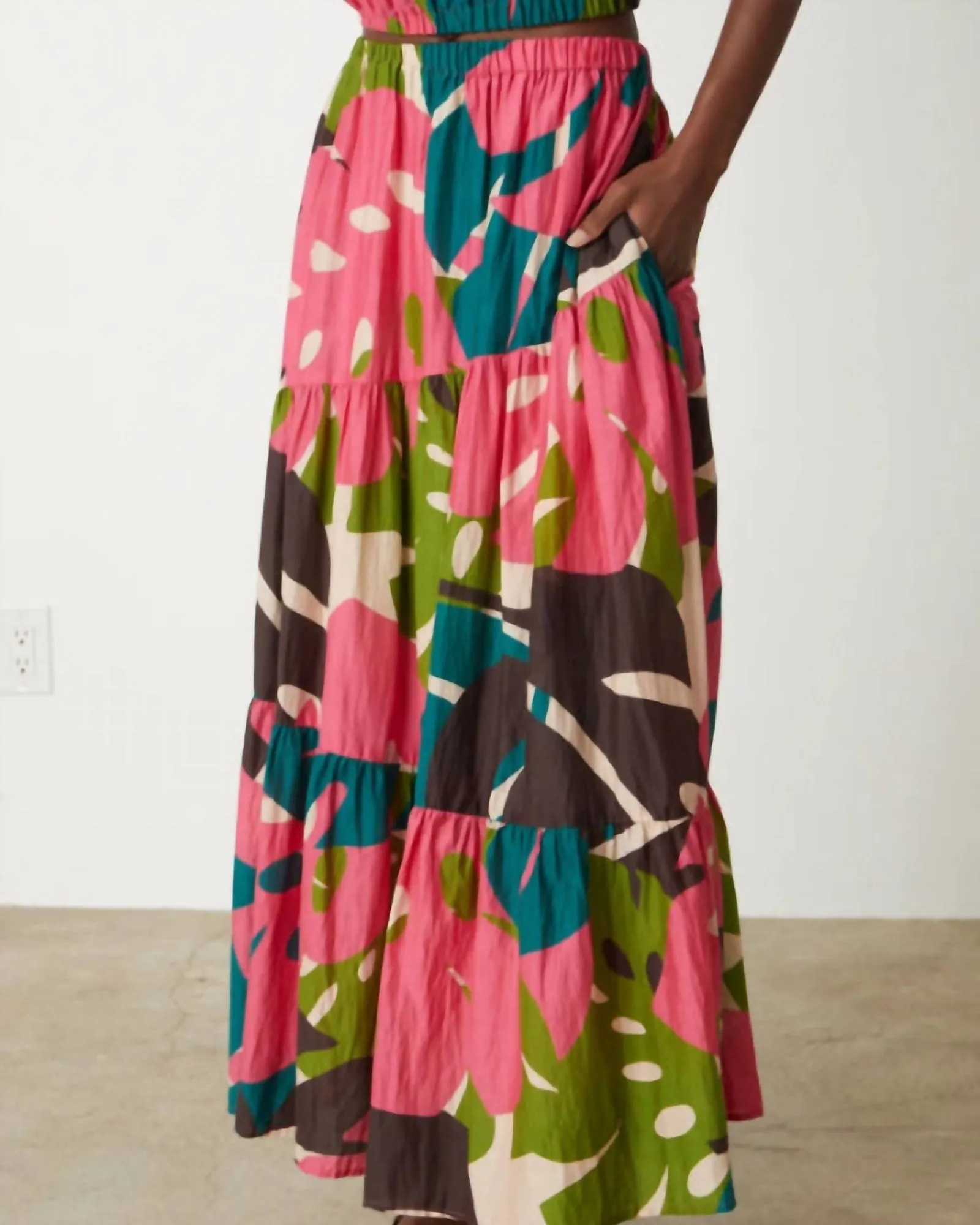 Lydia Printed Tiered Skirt in Multi | Multi