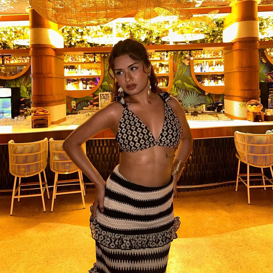 Mirari Black and White Crochet Cover-up Skirt