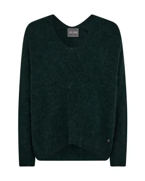 Mos Mosh Thora V-Neck Knit - Dark Pine
