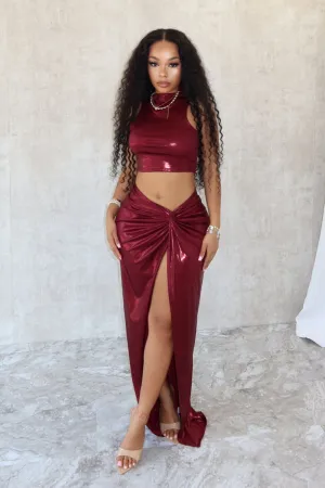 New Galaxy Metallic Top & Skirt SET