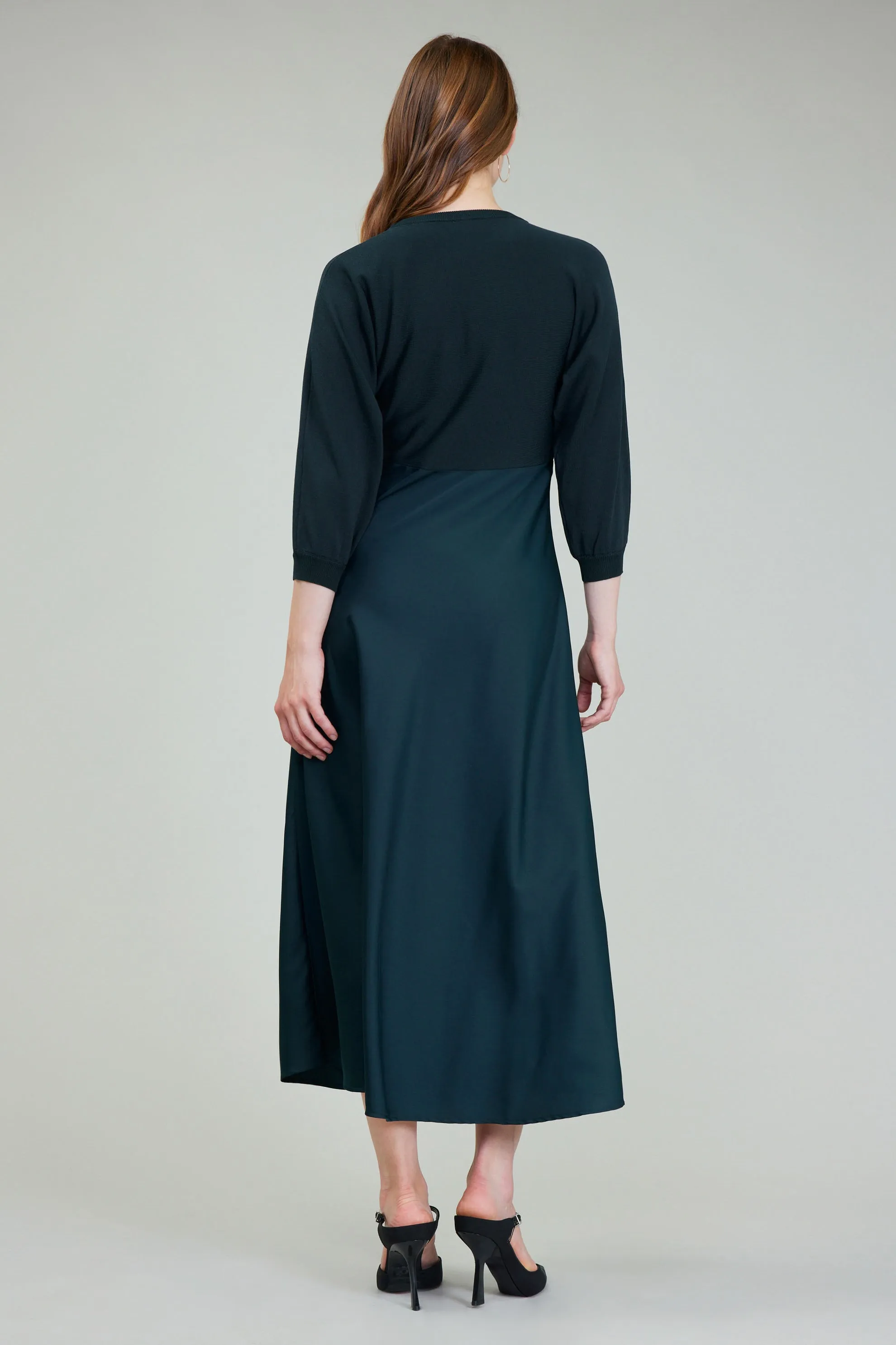 NYLAND Brianna 3/4 Sleeve Sweater Top Midi Dress
