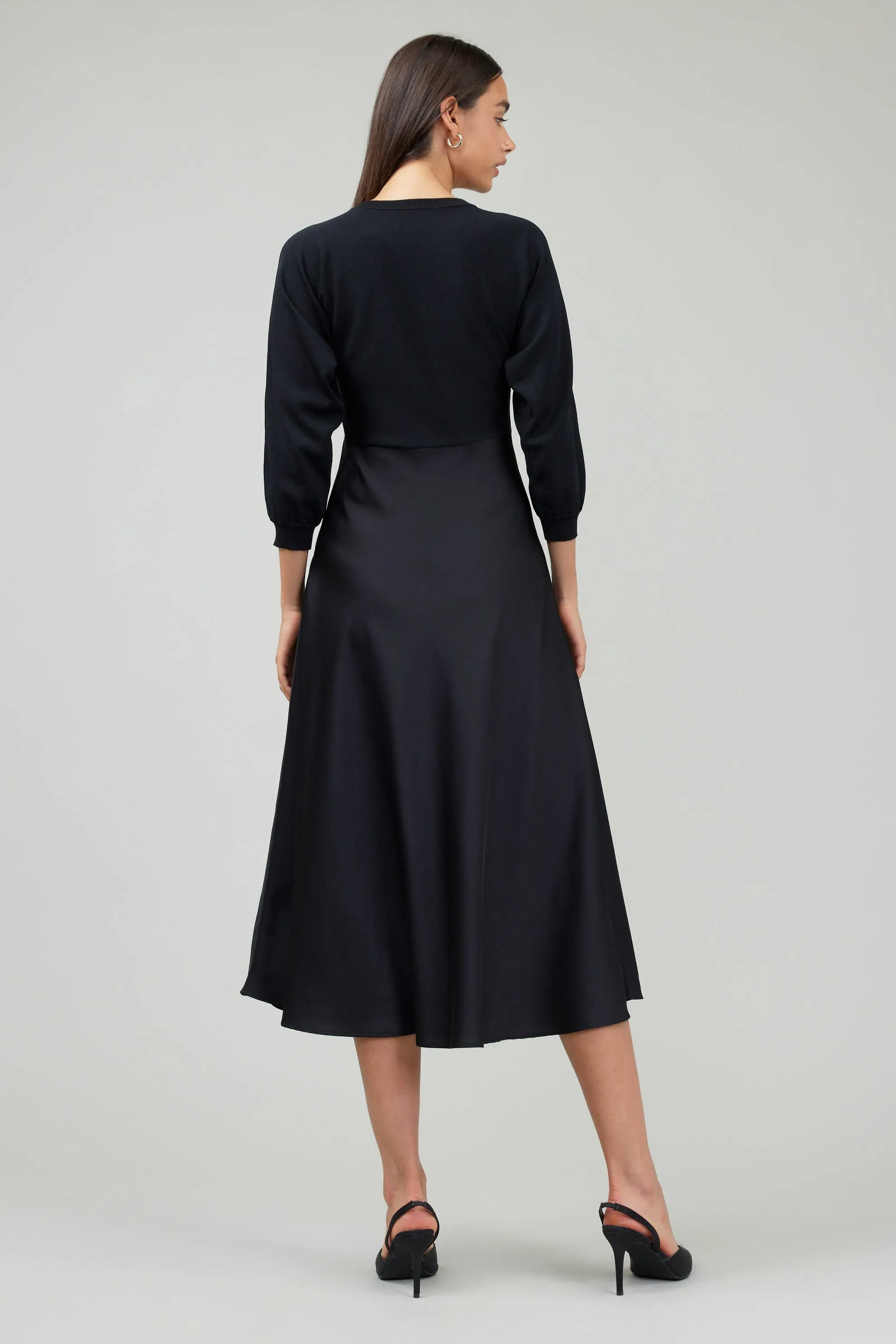 NYLAND Brianna 3/4 Sleeve Sweater Top Midi Dress