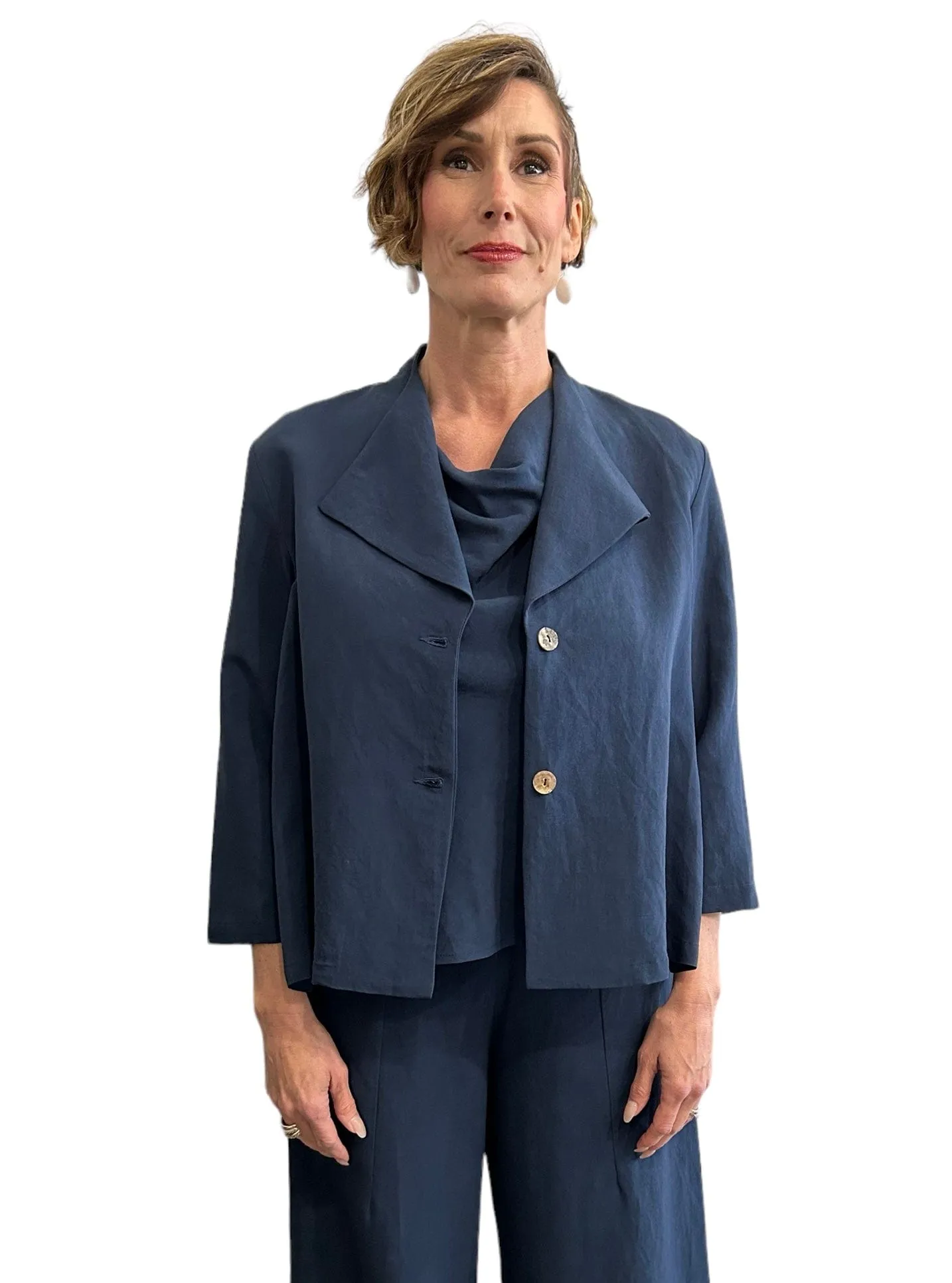 Palazzo Jacket Navy two Buttons