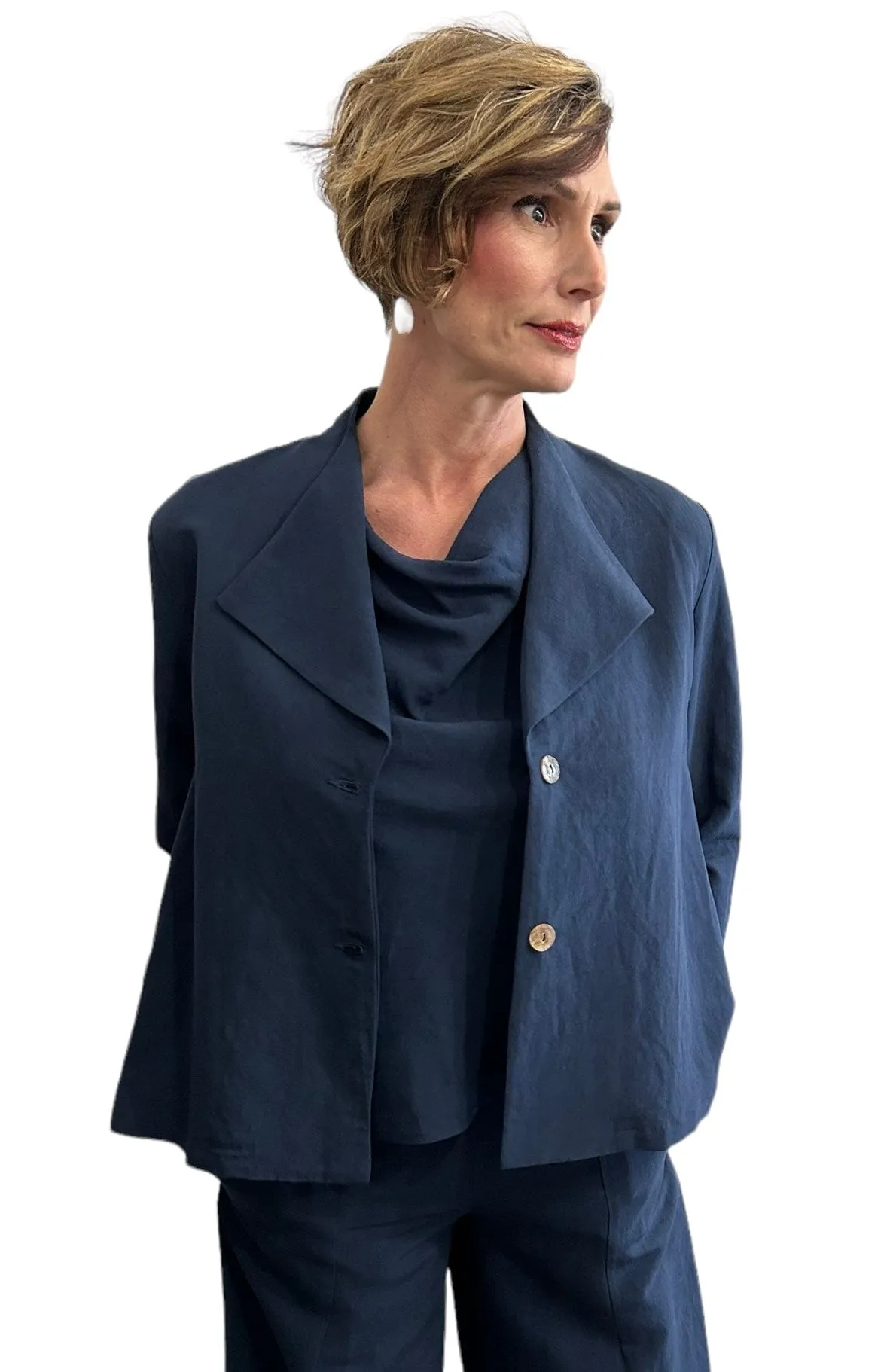 Palazzo Jacket Navy two Buttons