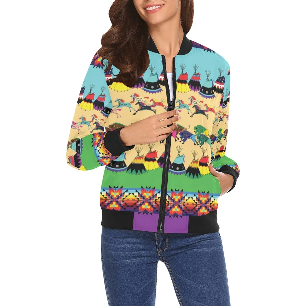 Prairie Bison Bomber Jacket for Women