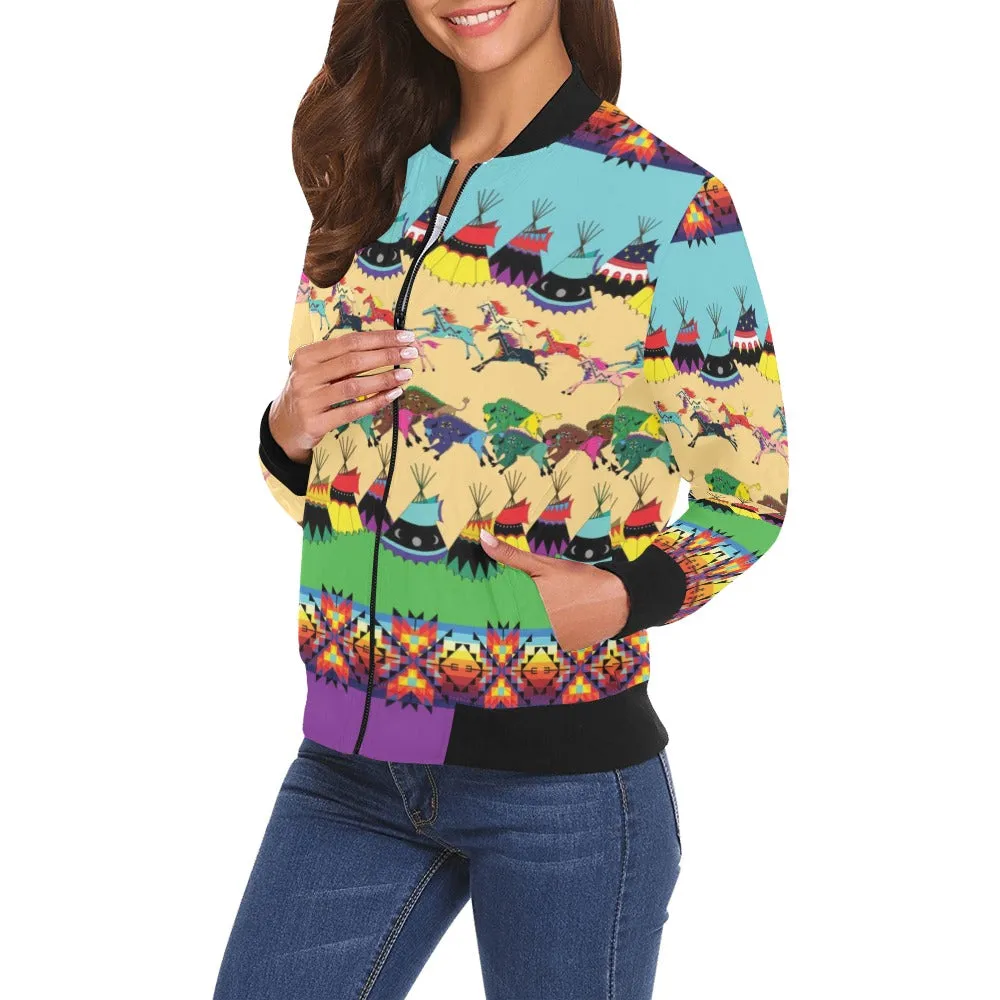 Prairie Bison Bomber Jacket for Women