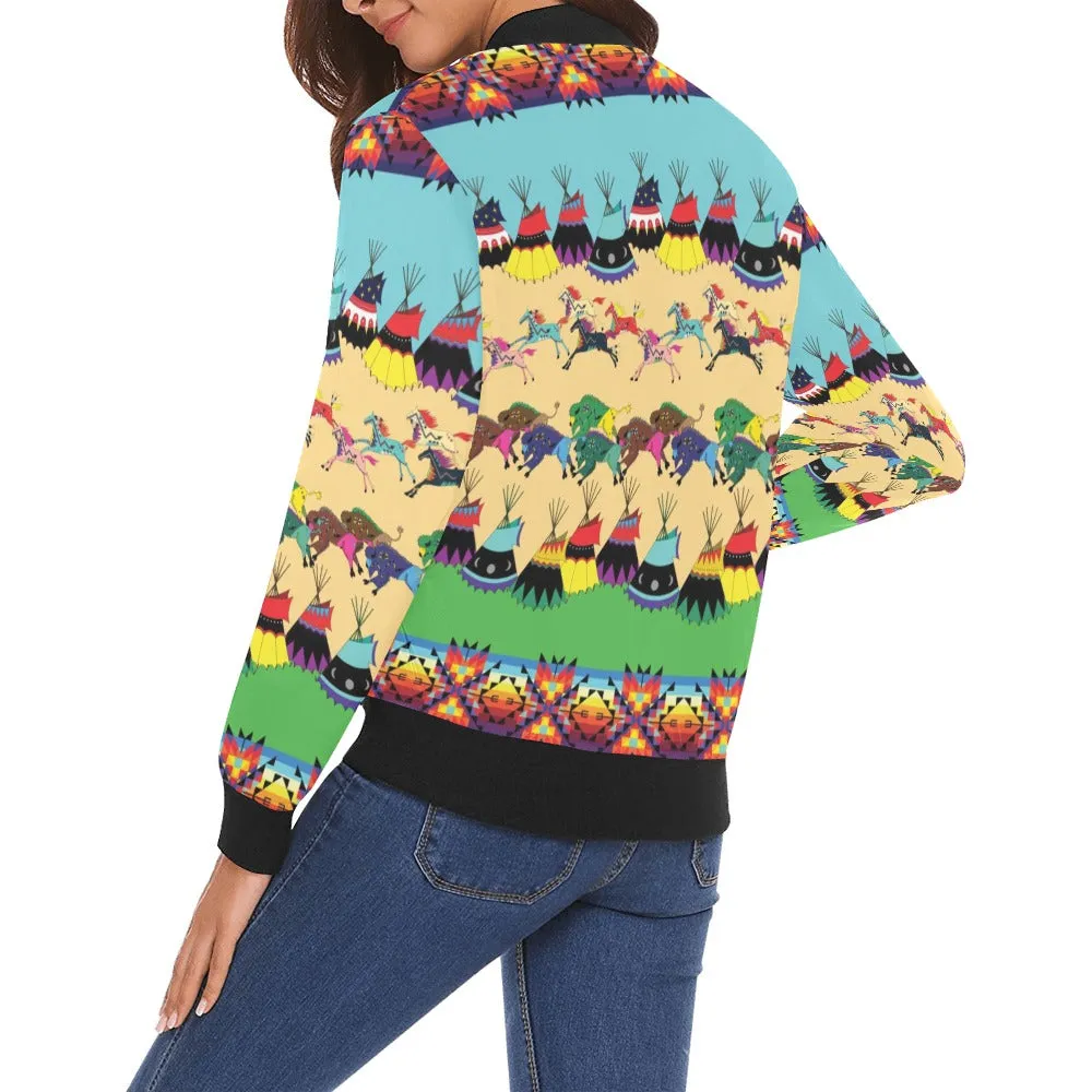 Prairie Bison Bomber Jacket for Women