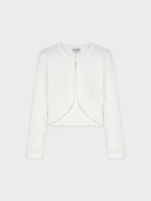 RIBBED SHRUG-WHITE