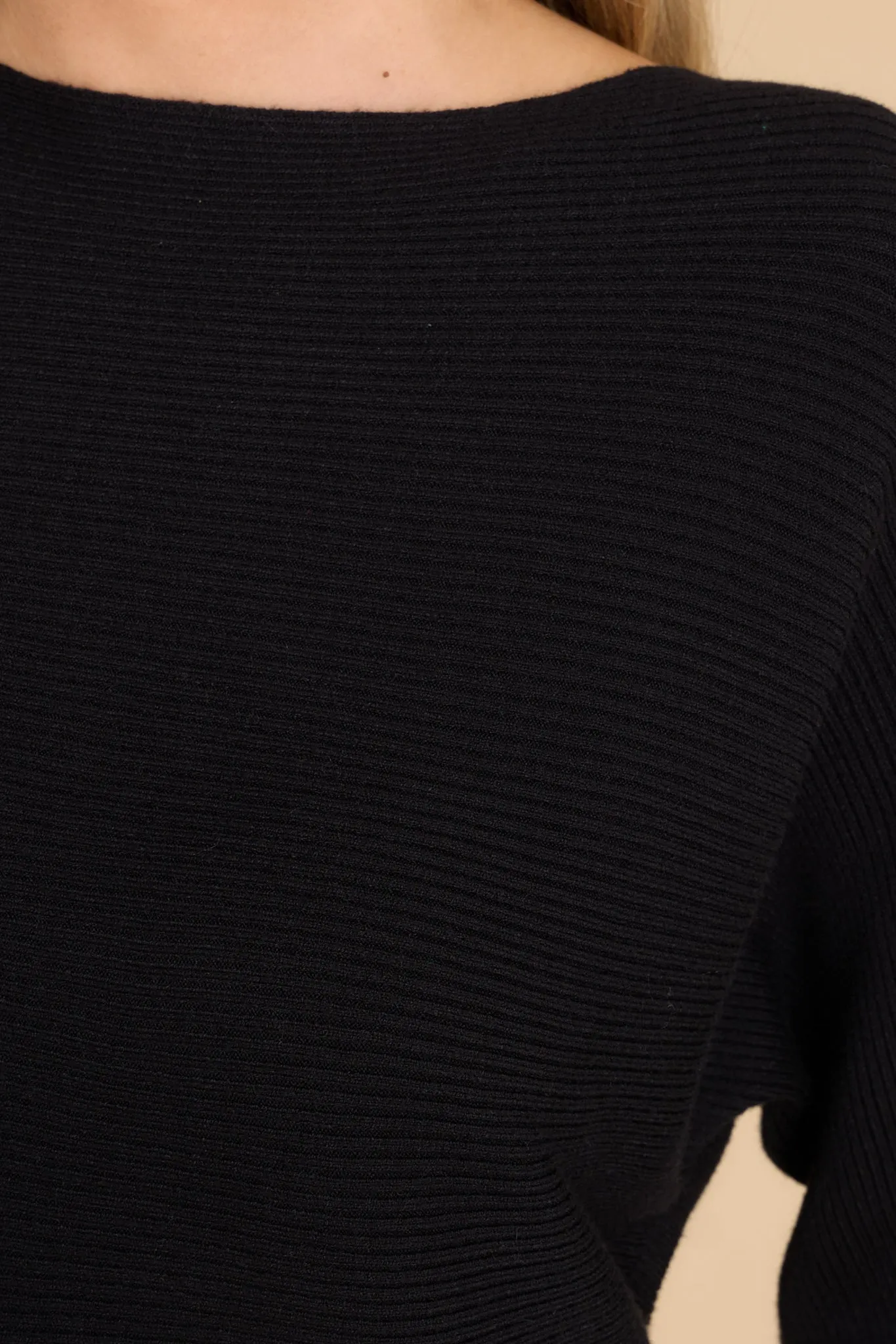 Same Old Song Black Ribbed Sweater