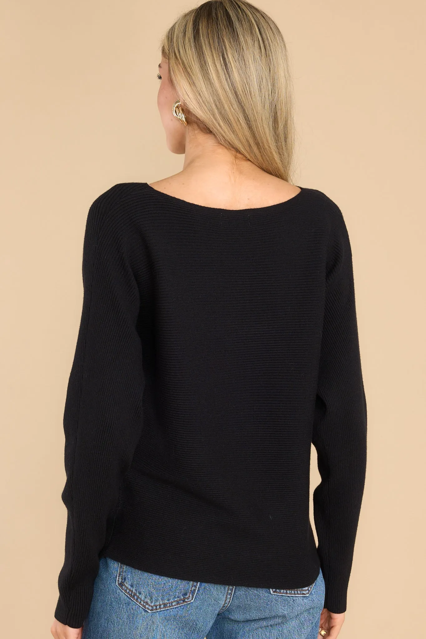 Same Old Song Black Ribbed Sweater