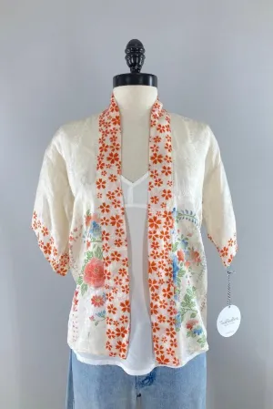 Vintage 1920s Silk Kimono Cardigan Top