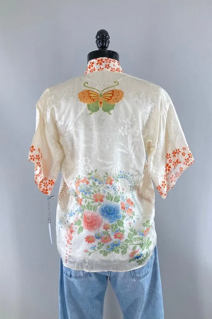 Vintage 1920s Silk Kimono Cardigan Top