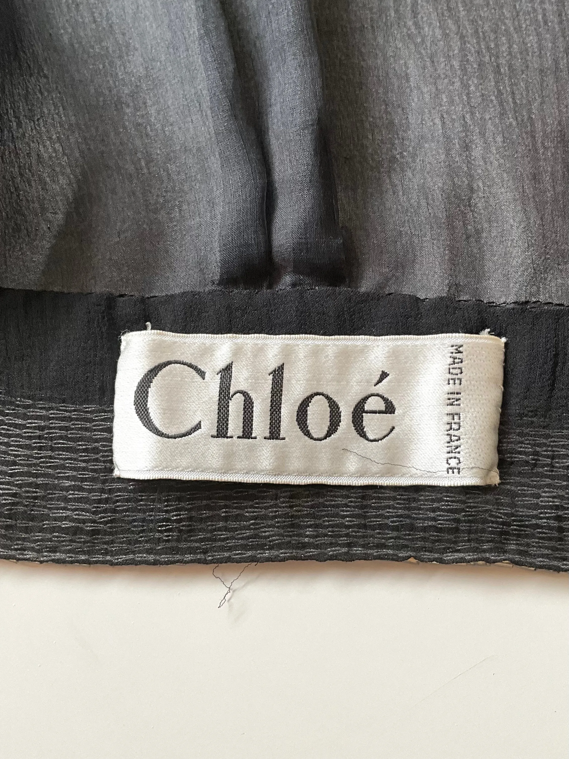 Vintage 1980s Chloé Black Silk Beaded Jacket Top and Dress Set, Medium