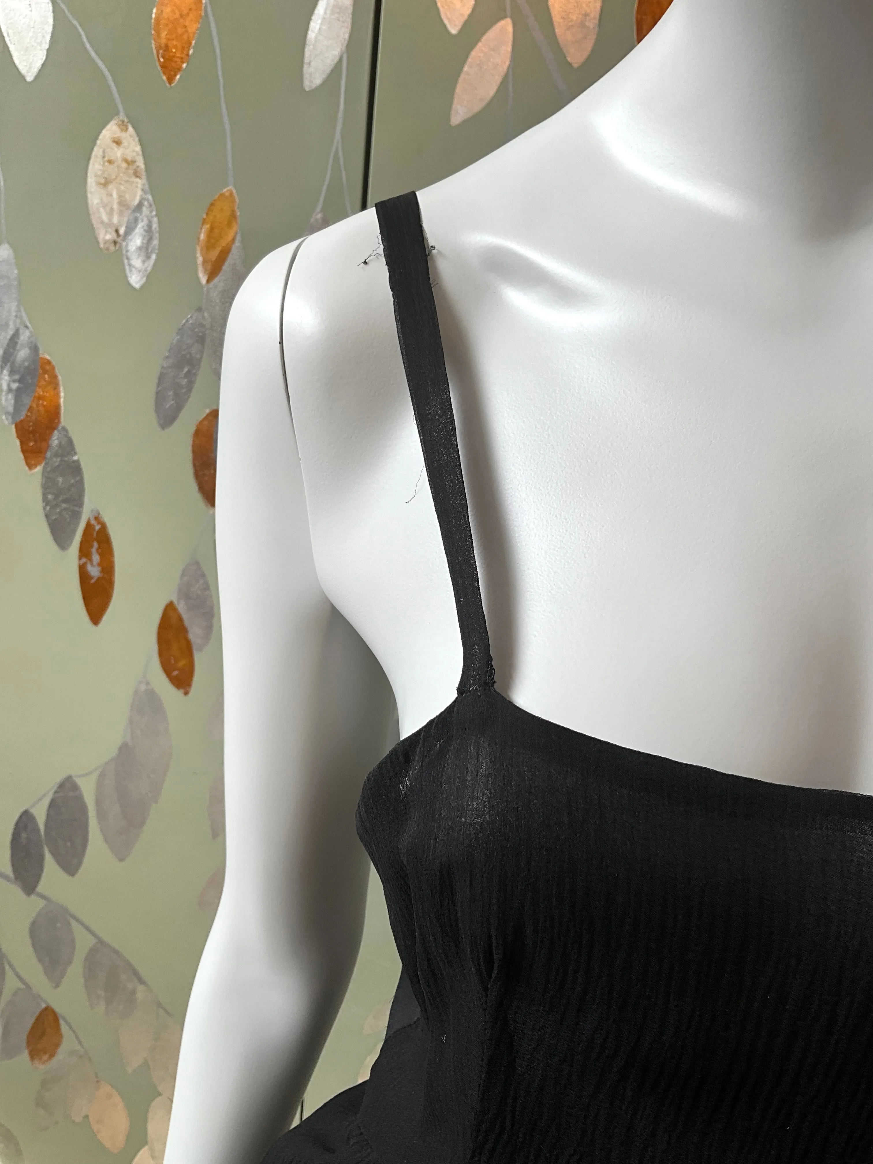 Vintage 1980s Chloé Black Silk Beaded Jacket Top and Dress Set, Medium