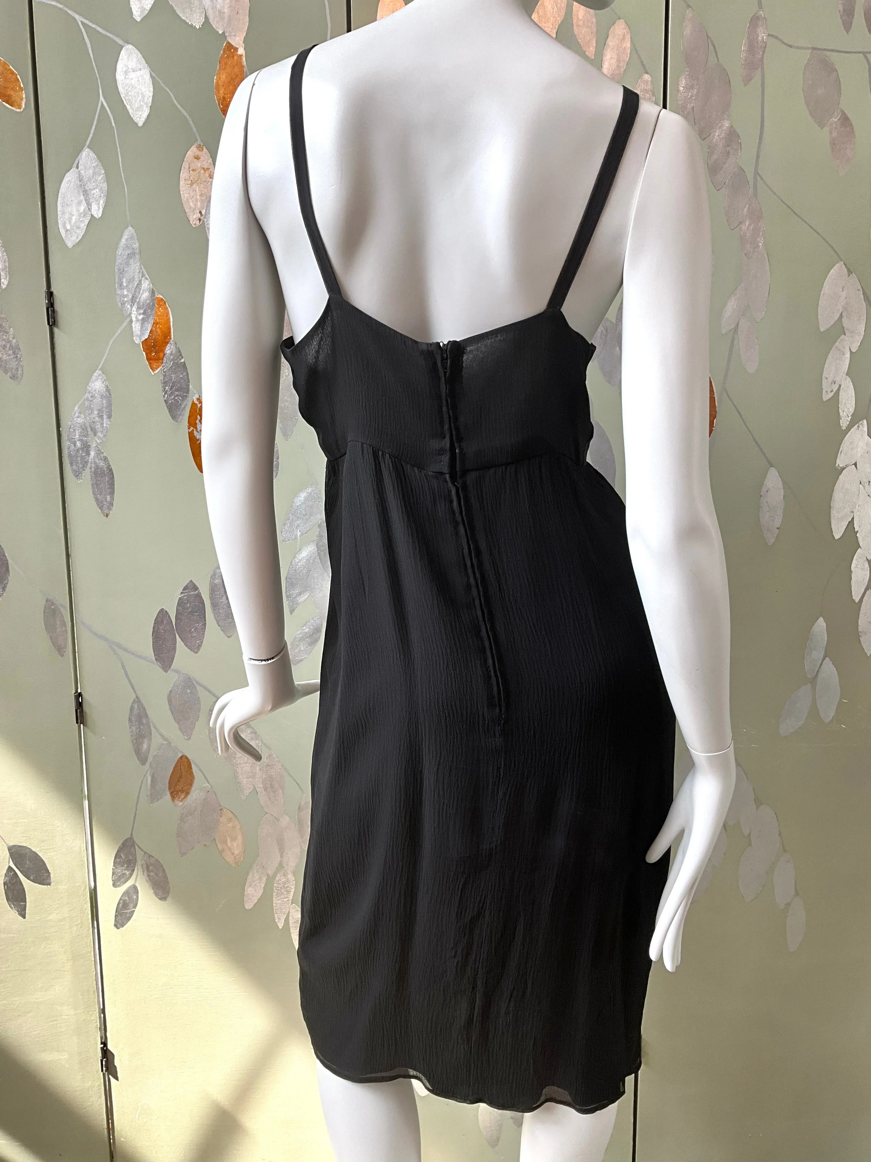 Vintage 1980s Chloé Black Silk Beaded Jacket Top and Dress Set, Medium