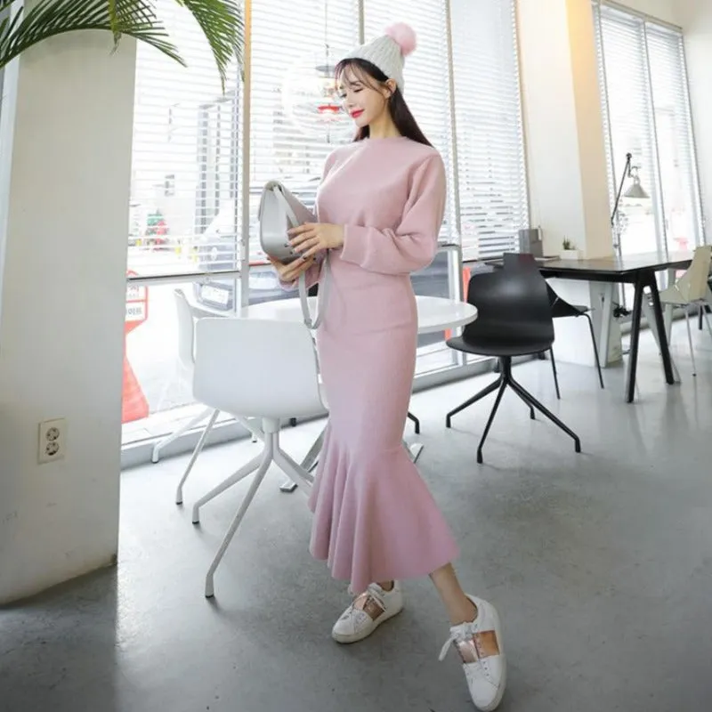 Women's Autumn/Winter Casual Two-Piece Sweater Dress